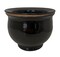 Self Watering Glazed Ceramic Pot plus Felt Feet - Black - 6 1/2" x 5"